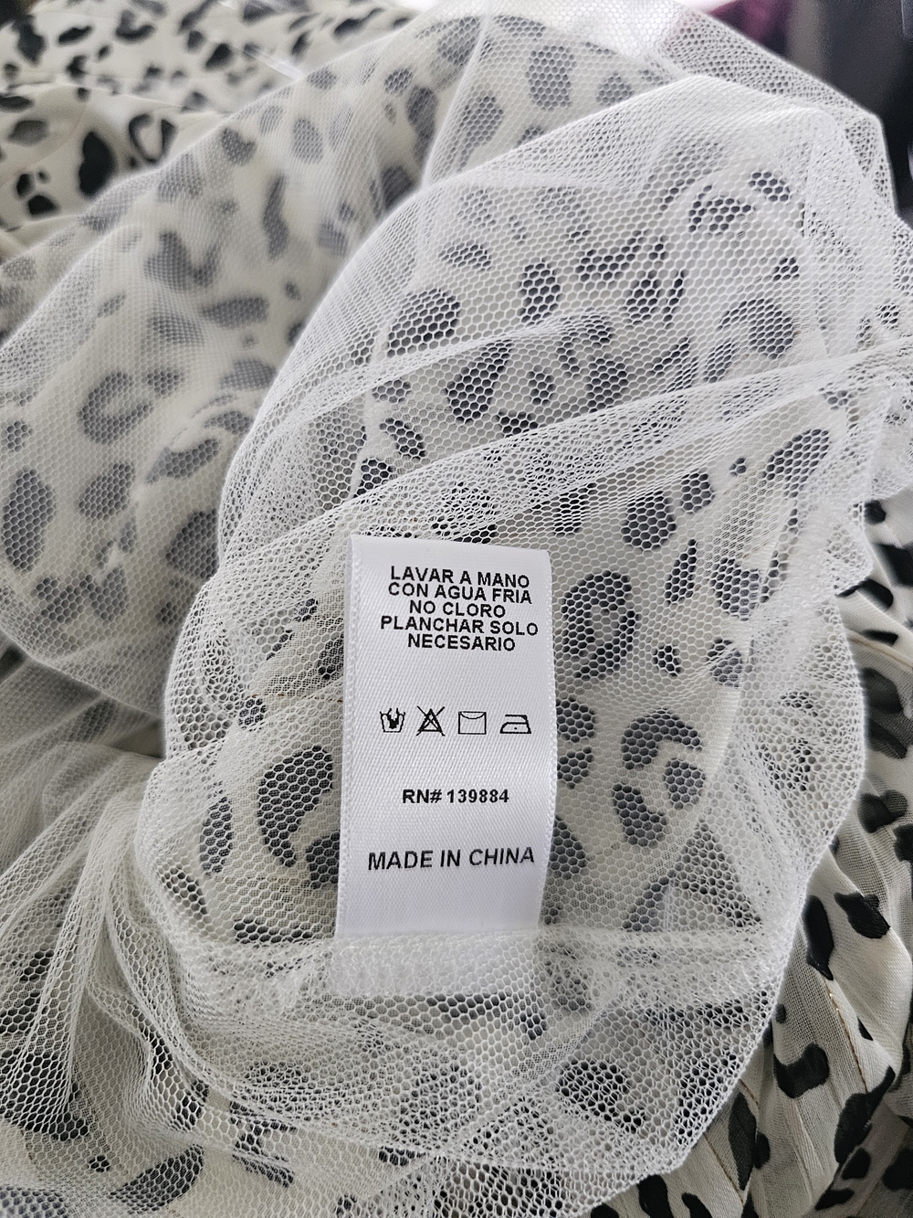 Size S Women's Black and White Leopard Print Blouse - Picture 11 of 15